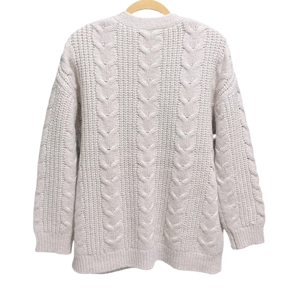 JENNI KAYNE Cable Cocoon Cardigan XS 27” P2P Blush $395 Retail NWT - Picture 10 of 12